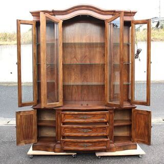 ドレクセル☆アンティーク食器棚☆幅155cm☆高さ203cm☆DREXEL☆飾り棚☆クラシック家具☆インテリア☆G065