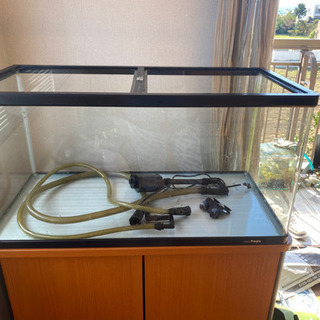 90センチ水槽　外部式フィルター　水槽台　照明セット