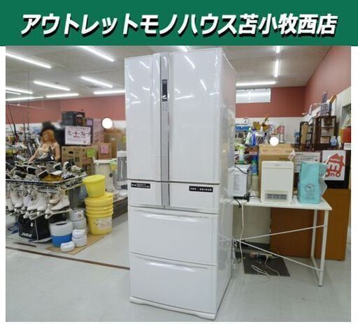 6ドア冷蔵庫 東芝 400Lクラス GR-W45FS 大型 シルバー 冷凍冷蔵庫 苫小牧西店