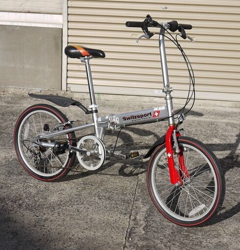 Switzsport LSW-H16 折りたたみ自転車 ホワイト/レッド スウィツ