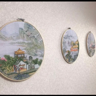 手作り　壁掛け画　中国風景画　3枚セット