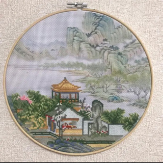 手作り　壁掛け画　中国風景画　3枚セット