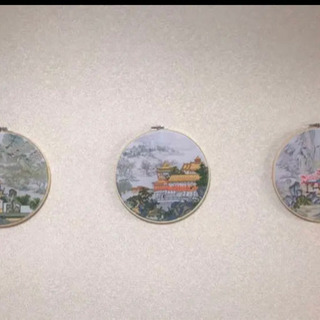 手作り　壁掛け画　中国風景画　3枚セット