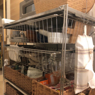 無印良品】ステンレスユニットシェルフ・ワイヤーバスケットセット