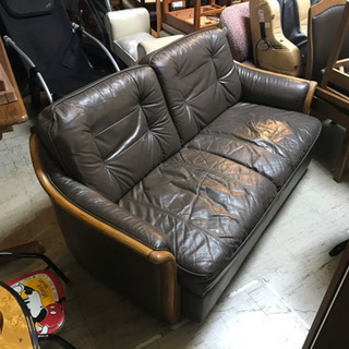 JF01252 2人がけソファ ダークブラウン  レザー