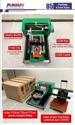 A3サイズ対応、ガーメントプリンター