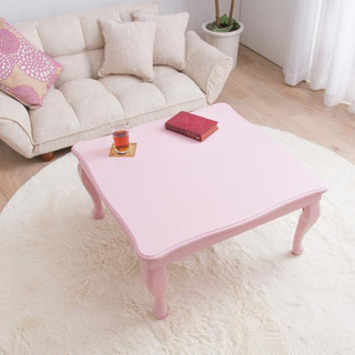 猫脚 ピンク こたつテーブル