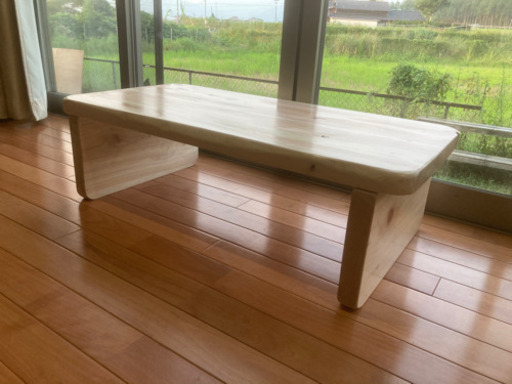 ヒノキ無垢板のお一人様  座卓  ローテーブル 100×50×30.5