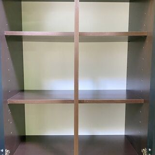 K7*21 松田家具 ガーネット フリーボードになるブラックガラス本棚 本棚  収納家具 難あり