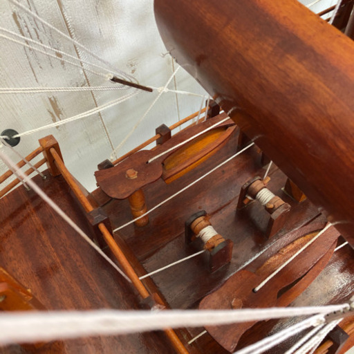 木製帆船模型☆玄関、リビングのインテリアにいかがでしょうか？