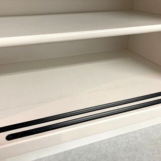 ワイド食器棚 幅 120cm 引き戸スライド扉式/レール引き出し W1200 