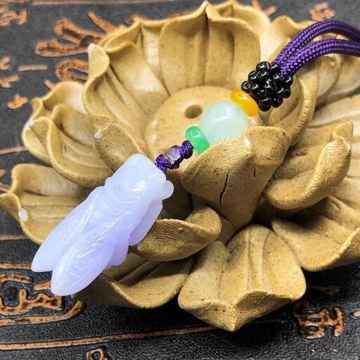 福袋 ネックレス 蝉 セミ 天然本翡翠 氷ヒスイ A貨 ラベンダー色 鑑別書有 福袋 ネックレス 蝉 セミ 天然本翡翠 氷ヒスイ A貨 ラベンダー色 鑑別書有