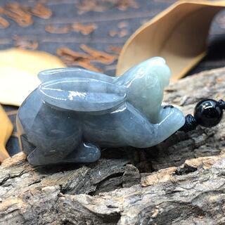 福袋 ネックレス 兎 氷ヒスイ 本翡翠 黒色 誕生日プレゼント 縁起物 卯  