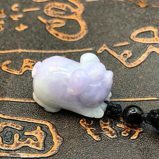 福袋 ネックレス イノシシ 本翡翠 ヒスイ ラベンダー色 誕生日
