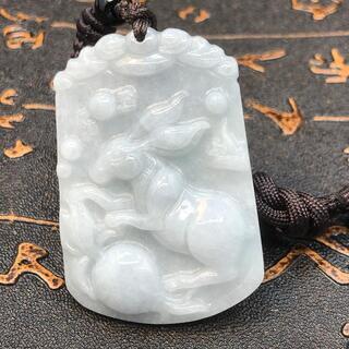 福袋 ネックレス 兎 氷ヒスイ 本翡翠 緑色 誕生日プレゼント 縁起物 卯