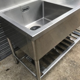 ステンレス製 1槽シンク 一槽水切付シンク BSM1-126R 1200×600×800 シンク 流し台 飲食店 店舗