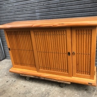 送料込み！下駄箱サイドボード美品臼井家具工芸「十万石印」