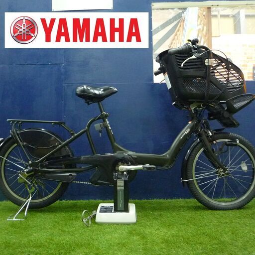 電動自転車 ヤマハ 20インチ 新基準 PAS KISS 8.9Ah 充電器付 鍵2本付き 幼児２人同乗基準適合車 マットオリーブ 中古 YAMAHA パス キス