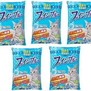 猫のトイレ砂　　常陸化工 ファインブルー 12L×5個/箱