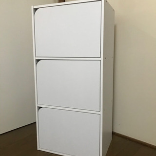 三段ボックス　カラーボックス　白ホワイト
