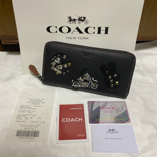 新品 Coach コーチ 長財布 ディズニー グランドファスナー 黒 本革コーチ長財布 Coach ブランドshopよう 池袋の小物 財布 の中古 古着あげます 譲ります ジモティーで不用品の処分