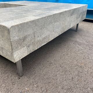 日本フクラ シボネ スクエア リビングテーブル センターテーブル グレー 中古品