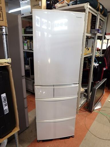 新札幌発◆美品/パナソニック◆NR-ETR438 ノンフロン 5ドア 冷凍冷蔵庫◆冷凍室上下2段のスリム5ドア/426リットル/2014年製