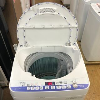 美品【 SHARP 】シャープ 洗濯7.0㎏ 全自動洗濯機 穴無しステンレス槽 送風