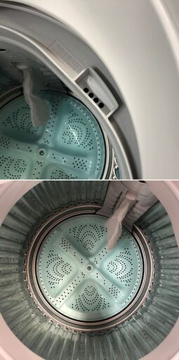 美品【 SHARP 】シャープ 洗濯7.0㎏ 全自動洗濯機 穴無しステンレス槽　送風乾燥 かわいらしい、清潔感のあるデザイン ES-T707