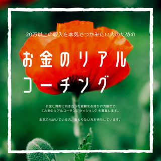 20万以上の収入を本気でつかみたい人のための【お金リアルコーチング】
