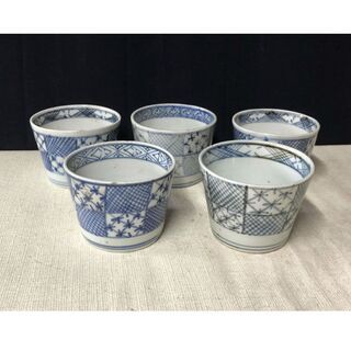 c971 古伊万里 蕎麦猪口 5客 染付 そば猪口 江戸末期 | w2-worldbuffet