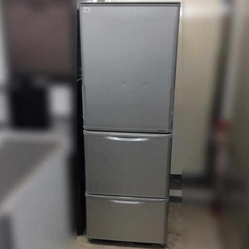J424 6か月保証付き！ SHARP シャープ 冷凍冷蔵庫 SJ-W351D-S 350L シルバー 2017年製 クリーニング 動作確認済み