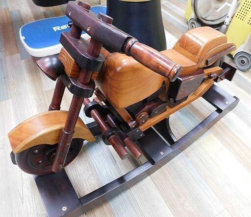 ハーレーダビッドソン型木馬 バイク 子供用玩具  木製オブジェ