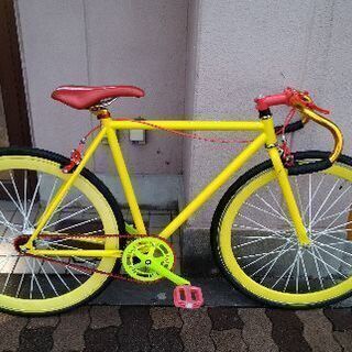 ピストバイクイエロー エンメイデア フレーム イエロー ピストバイク