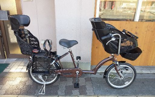 Petit Maman mini[プチ ママン ミニ]20型 子供乗せ自転車(3人乗り対応)ブラウン
