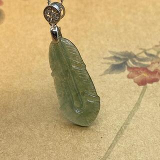 福袋 ネックレス 葉っぱ 本翡翠 氷ヒスイ 緑色 光沢感 誕生日
