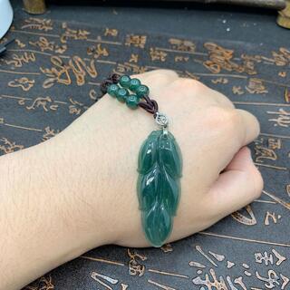 福袋 ネックレス 葉っぱ 本翡翠 氷ヒスイ 透明色 光沢感 誕生日