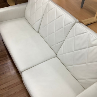 カウチソファー　本革　ホワイト ソファ ソファー レザー 本革 3人掛け 4人掛け カウチソファ L字