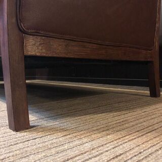 【展示品🌟美品】 2.5人掛け 本革 ファブリック 木脚 ソファ ヴィンテージ風(上代79,990円)💴自社配送時🌟代引き可💳※現金、クレジット、スマホ決済対応※