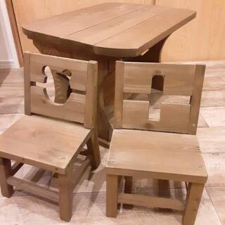 子供用の机とイス2つセット 手作り