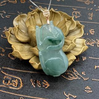福袋 ネックレス イノシシ 本翡翠 氷ヒスイ 緑色 誕生日プレゼント