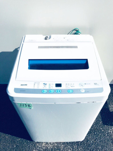 1138番 SANYO✨全自動洗濯機✨ASW-60D‼️