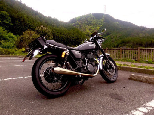 SR400 Motor Rock製 スリップオンメガホンマフラー