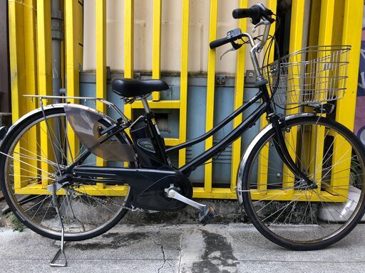《レンタサイクル店使用　自転車整備士整備済み！》㊻中古車　電動アシスト　26インチ　Panasonic　ブラック　3段変速付