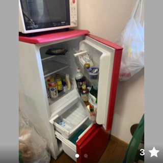 【ネット決済】【0円】冷蔵庫　SHARP SJ-14PC レッド...