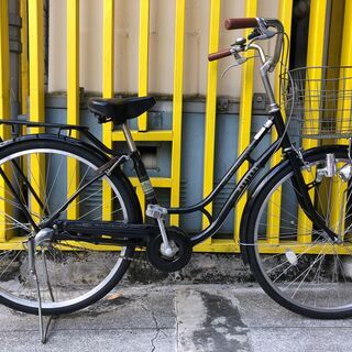 《レンタサイクル店使用　自転車整備士整備済み！》㊽中古車　26インチ　シティサイクル　ブラック　3段変速付き