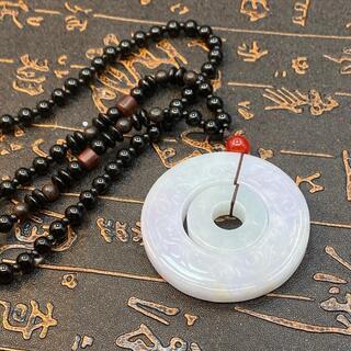 ミャンマー産 本翡翠 ネックレス 玉壁 お手作り品 天然本翡翠 ヒスイ 春彩