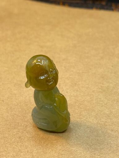 福袋 置物 僧侶 本翡翠 ヒスイ 誕生日プレゼント 手作り 天然石 魔除け 鑑別書