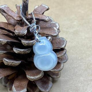 ネックレス 瓢箪 本翡翠 透明感 氷ヒスイ 誕生日プレゼント 鑑別書有