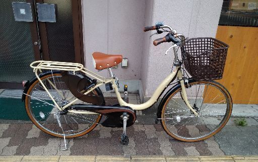 (本体のみ)YAMAHA PAS Natura 26吋電動アシスト自転車 アルミ/ベージュ/スペアーキー３本付き